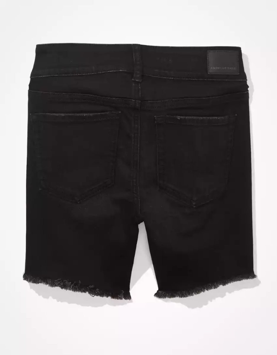 Shorts American Eagle AE Ne(x)t Level Denim Super Low-Rise Mince Bermuda Noir Femme | KUJ-72964636